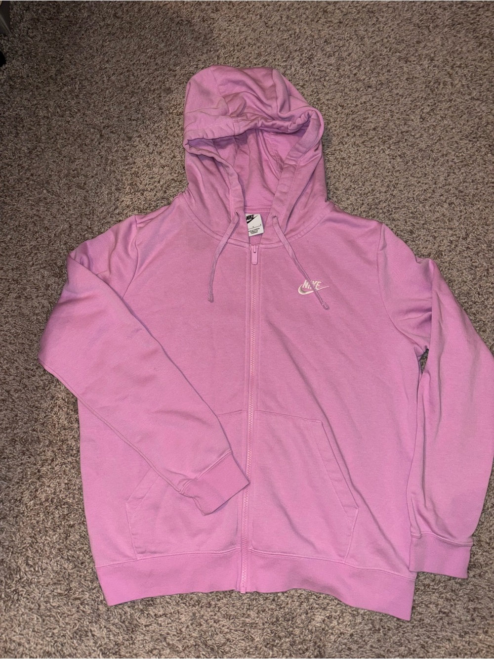 Nike Pink Full-Zip Hooded Sweatshirt